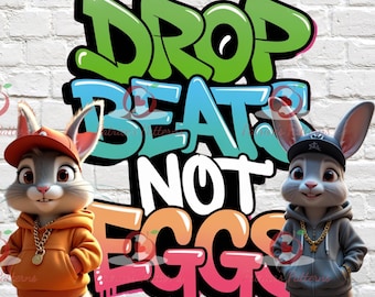 Hip Hop Bunny Graffiti Art – Easter Rap Rabbit PNG (Digital Download)