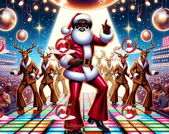 Festive Melanin Magic - Unique Christmas Digital Art - Instant Download PNG Designs