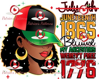 Juneteenth Black Queen PNG | Independence Day Sublimation Design (PDF)