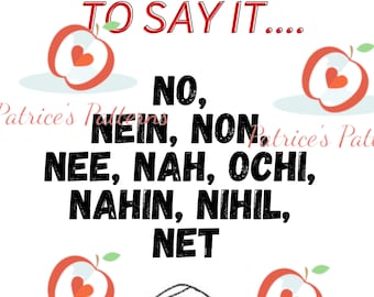 Humorous Ways to Say No: PNG, SVG, PDF (Digital Download)