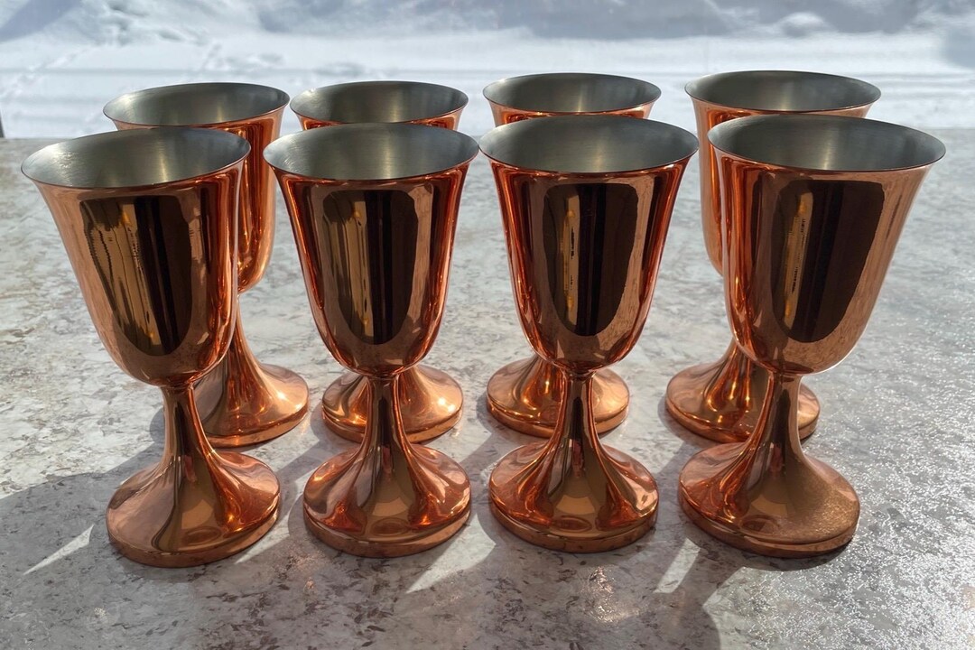 Coppercraft Copper Wine Goblets Set of 8 - Etsy