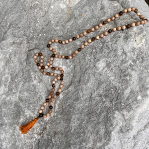 Hand Knotted Camphor & Tiger’s Eye Mala