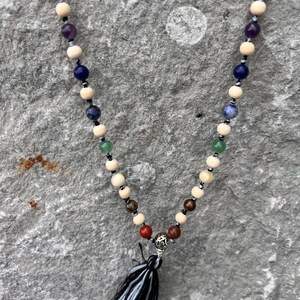 Hand Knotted Chakra Pine Mala