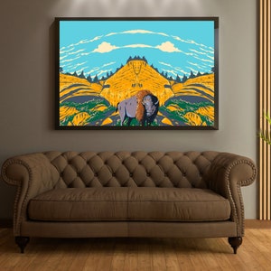 Buffalo wall art, wall art, wall decor, Bufallo wall decor, printable wall art, living room art, bedroom wall art, instant downloads, prints