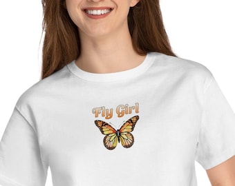 T-shirt corta da donna Monarch Butterfly Champion / T-shirt da bambino Butterfly / Fly Girl