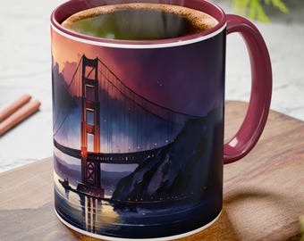 Golden Gate Bridge Night Skyline Mug | San Francisco Gift