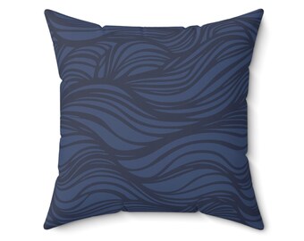 Oreiller texturé bleu eau, coussin décoratif pour la maison côtière