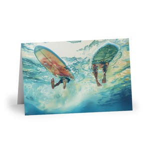 Grußkarten, Surfer's Füße Warten auf Wellen 1 oder 10-teilig - Geburtstag, Danke, Grußkarten, Briefpapier-Set, Geschenk für Strandliebhaber