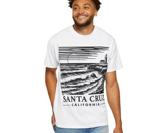 t-shirt vintage Steamer Lane Santa Cruz, t-shirt à imprimé côtier