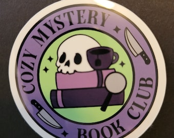 Mysig Mystery Book Club Vattentät vinylklistermärke