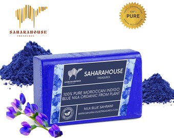 Nila  SOAP BAR NILA 100G | Organic Blue Nila Powder 100% Natural | Blue Nila Powder soap bar | sahraouiya