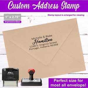 Custom Return Address Stamp, Custom Rubber Stamp, Custom Hand Stamp, Home Address Stamp, Self Inking Stamp, Couple Address Stamp
