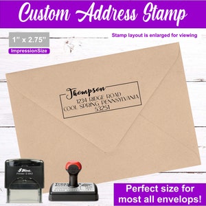 Custom Address Stamp, Return Address Stamp, Custom Rubber Stamp, Home Address Stamp, Personalized Stamp, Self Inking Stamp