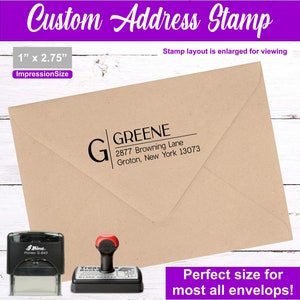 Address Stamp Modern, Home Address Stamp, Custom Return Address Stamp, Custom Self Inking Stamp, Calligraphy Stamp