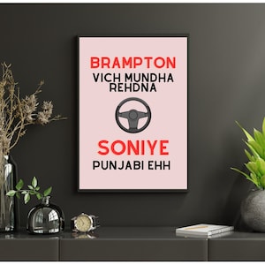 Punjabi Music Wall Art | Brampton Vich | Digital Download | Print at Home