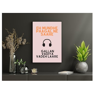Mundhe Paagal Ne | Punjabi Music Wall Art | Digital Download | Print at Home