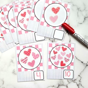 Valentine Cookies Counting Practice - Number recognition - Early learning - Preschool learning - Digital Download