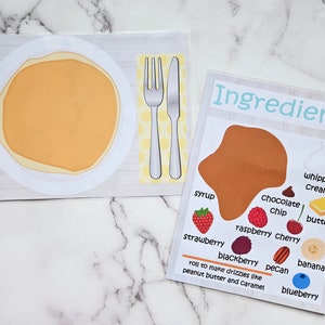 Pancake Play Dough Mat - Early learning - Preschool learning - Digital Download