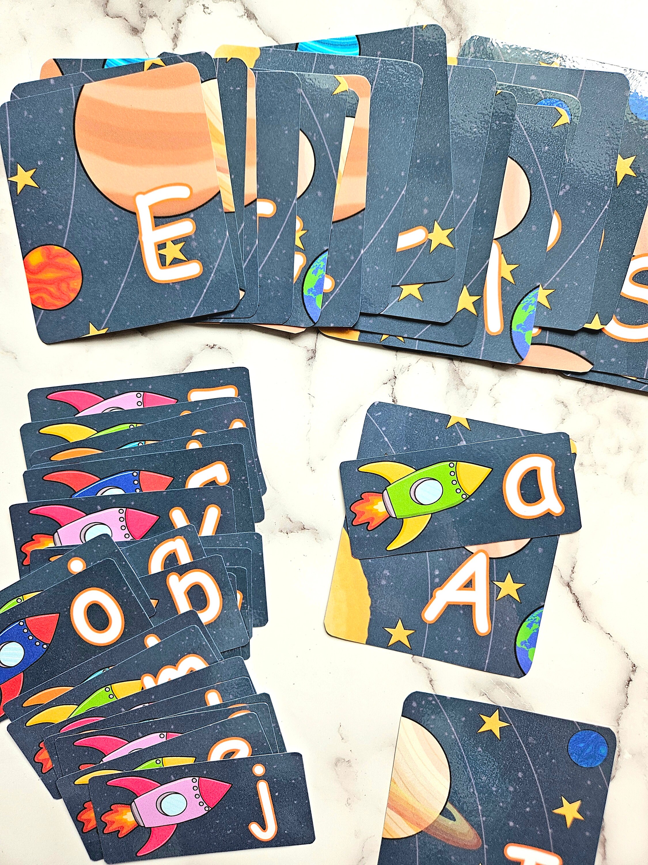 Planets & Rockets Alphabet Matching Game: Space Theme (digital Download ...