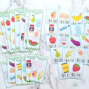 Super Market Money Math - Addition - Subtraction - Early learning - Preschool learning - Digital Download