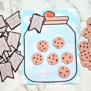 Cookie Jar Counting Practice - Number recognition - Early learning - Preschool learning - Digital Download