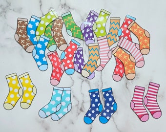 Sock color matching - pattern matching - Early learning - Preschool learning- Digital Download