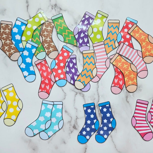 Sock color matching - pattern matching - Early learning - Preschool learning- Digital Download