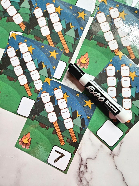 Camping Counting Practice - Summer Number recognition - Early learning - Preschool learning - Digital Download