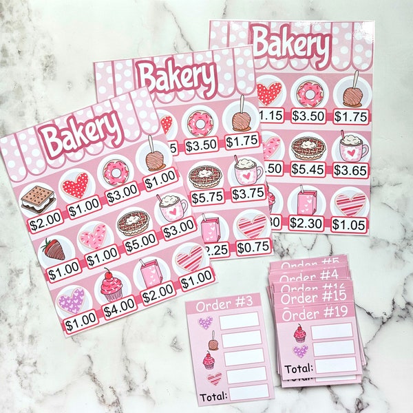 Valentine Bakery Money Math - Addition - Subtraction - Early learning - Preschool learning - Digital Download