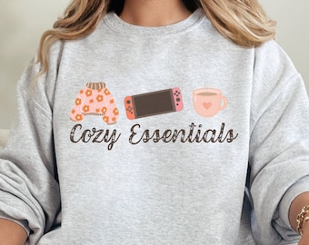 Cozy Gamer Sweatshirt Gift for Video Gamer Switch Gamer pullover Gamer Girl Outfit Twitch Streamer Shirt Gildan 18000 Fall Sweater Coffee