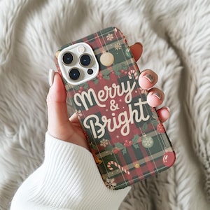 Christmas Collage Phone Case, Merry And Bright Case, Holiday, iPhone 16 15 14 13 12 Pro Max 8 Plus X, Samsung Galaxy S24 S23 S22 S21 Ultra