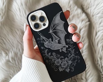 Black Bat iPhone 17 case for iPhone 16 Pro Halloween case for Galaxy S25 Ultra Horror Goth Dark Night Animal Gothic Google Pixel 9 Phonecase