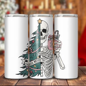 Vaso de Halloween de 20 oz, taza de viaje navideña, regalo alegre y aterrador para ella, taza de café de esqueleto, vaso con frase divertida, regalo para los amantes de Halloween