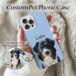 Pet Phone Case with Custom Photo Personalized Dog Cat Name Portrait iPhone 17 Samsung S25 Ultra Case Unique Pet Loss Google Pixel 9