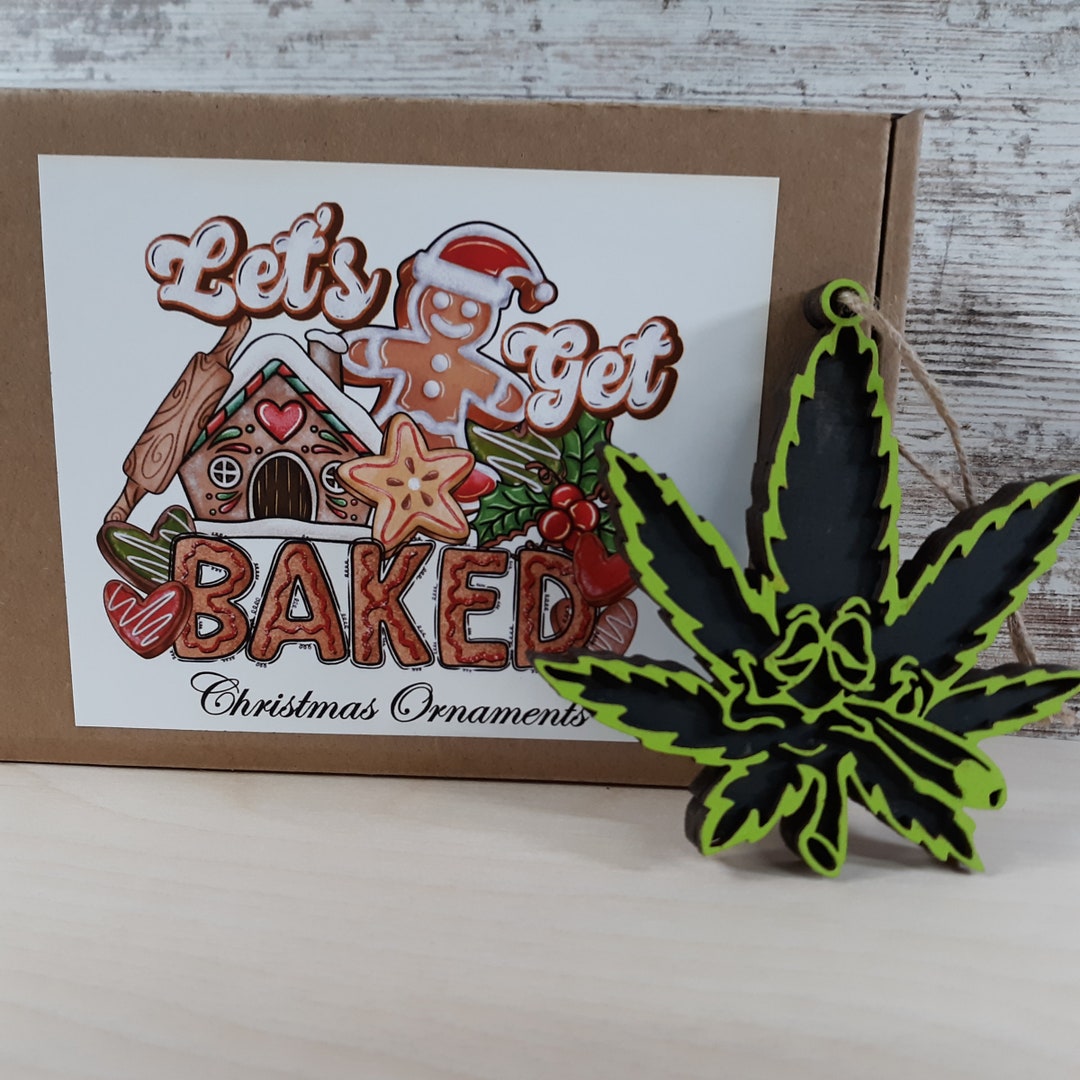 WEED ORNAMENT, GINGERBREAD Ornament, Pot Leaf Ornament, Cannabis Lover Elegant Marijuana Xmas