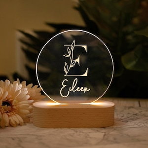 Personalized Initial Night Light: Custom Name, Kids Birthday Gift