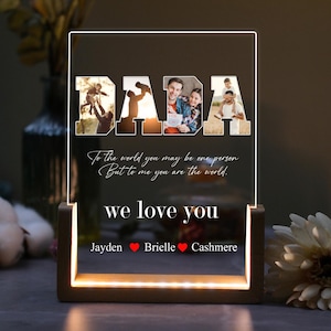 Personalized Father&#39;s Day Gift,Dad Birthday Gift,LED Photo Night Light,Papa Gift | Daddy Gift,Keepsake for Father&#39;s Day,Father’s Day deocr