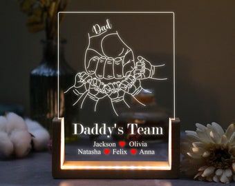 Personalized Fist Bump Family LED Light, Father's Day Gift