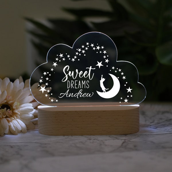Personalized Sweet Dream lamp,Cute Night Light,Baby Shower Gifts ,Custom Lamp for Baby Birthday Gift, Baptism Gift,Christmas Gift