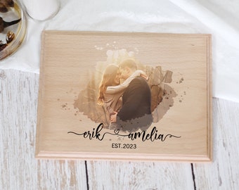 Personalized wooden art gift for couples.couples anniversary gift ,a photo on wood. Personalized photo art,wood prints, Christmas Gift