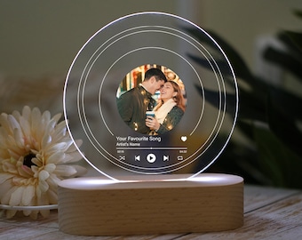 Custom Photo Disc Night Light – Personalized Anniversary Gift
