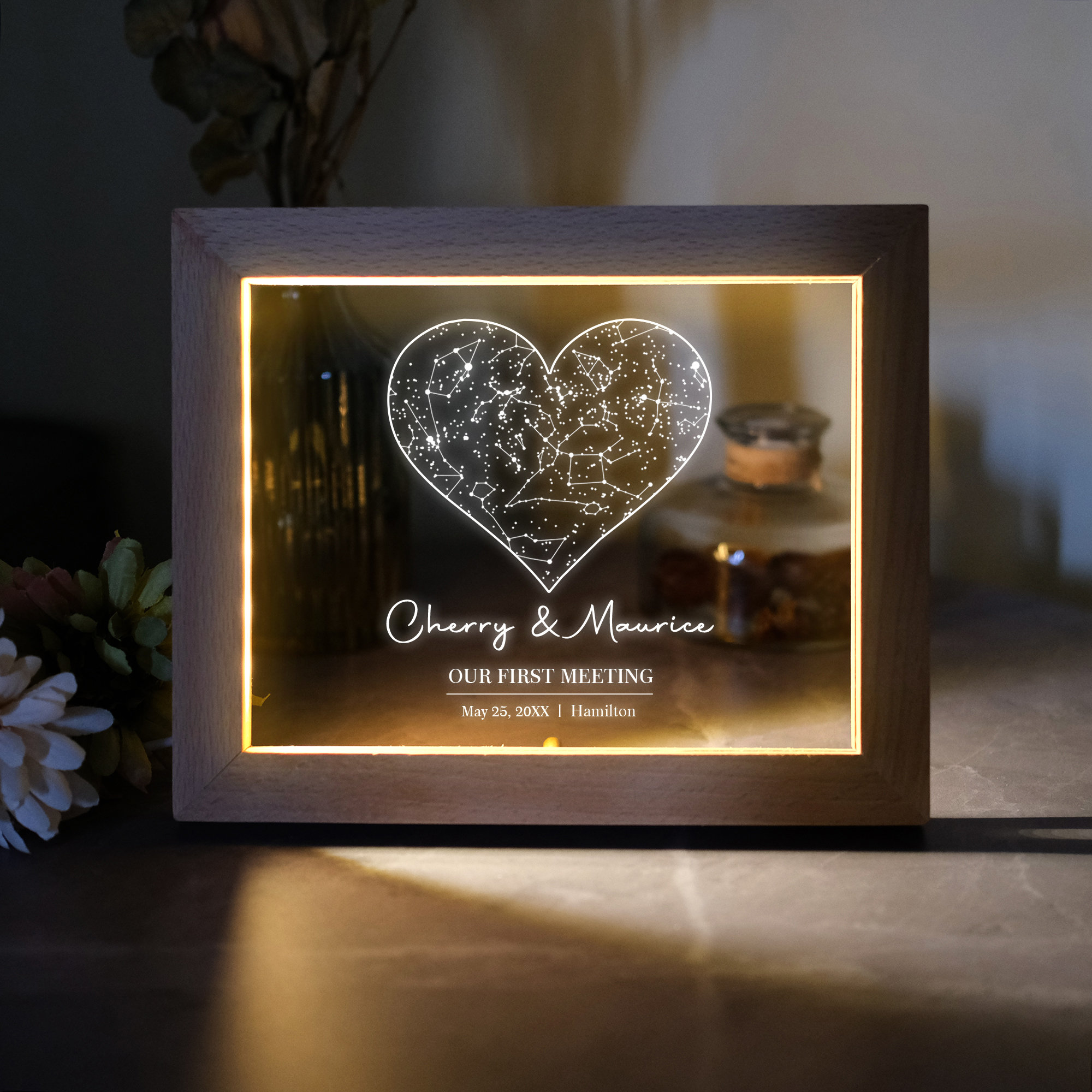 Custom Star Map LED Light Frame, Anniversary Gift - Etsy