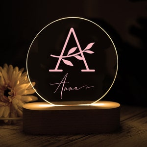 Personalized Initial Night Light: Custom Kids Room Decor