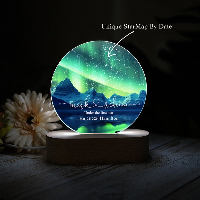 Custom Star Map LED Night Light, Anniversary Gift - Etsy Canada
