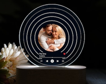 Custom Photo Disc Night Light – Personalized Anniversary Gift
