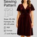 Circle Dress PDF Sewing Pattern, Surplice Neck Dress Sewing Pattern ...