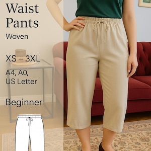 Wzór na spodnie capri w formacie PDF, wzory na spodnie capri dla kobiet, wzór na spodnie, wzór na spodnie w formacie PDF, wzór na spodnie, skrócone