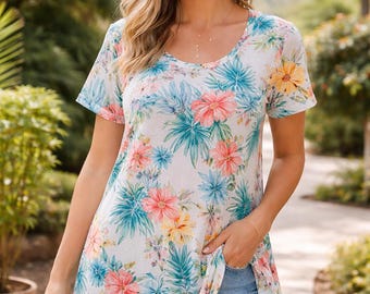 Blouse PDF Sewing Pattern, Sewing Pattern Top, Tunic Short Sleeve PDF Pattern, Sewing Pattern Blouse, Shirt Pattern Women Summer Top Pattern
