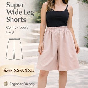 Bermuda Shorts PDF Pattern/ PDF Summer Shorts Pattern for Women/Digital Bermuda Shorts Pattern, Shorts Pattern Summer, Sewing Pattern Shorts