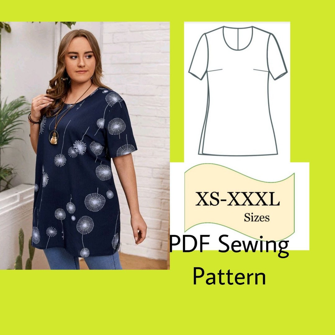 Blouse PDF Sewing Pattern Sewing Pattern Top Tunic Short - Etsy